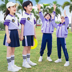幼兒園園服夏季一年級兒童班服三件套學院風春秋款小學生校服套裝
