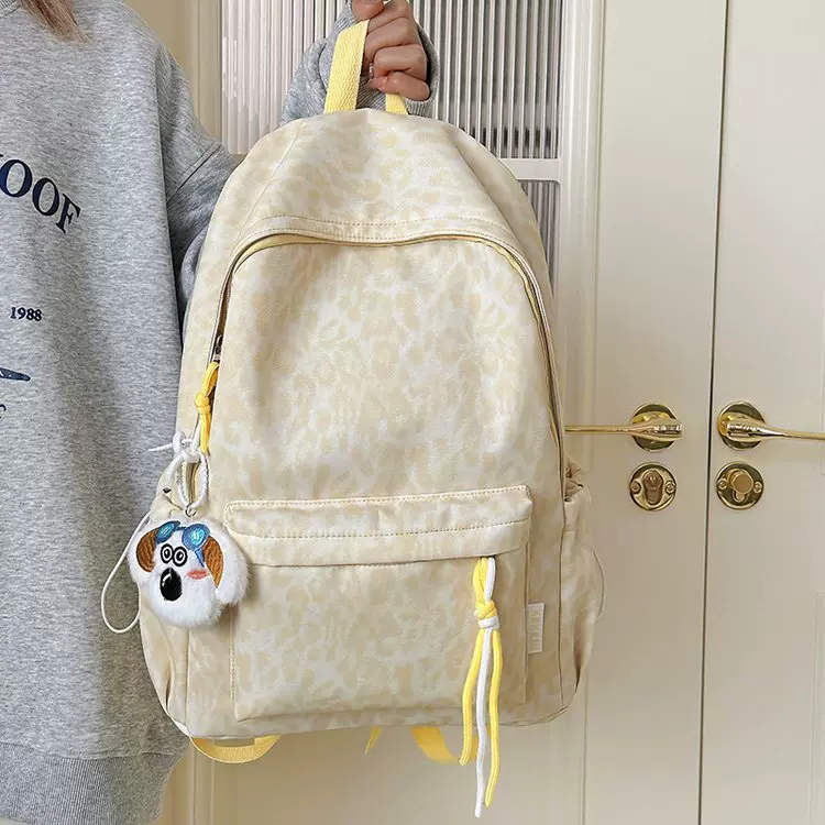 韩版新款ins大容量扎染简约通勤百搭初中高中大学生双肩旅行书包