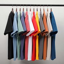 灰鲸男装纯棉重磅短袖男t恤男女款打底衫夏季圆领基础tshirt美式