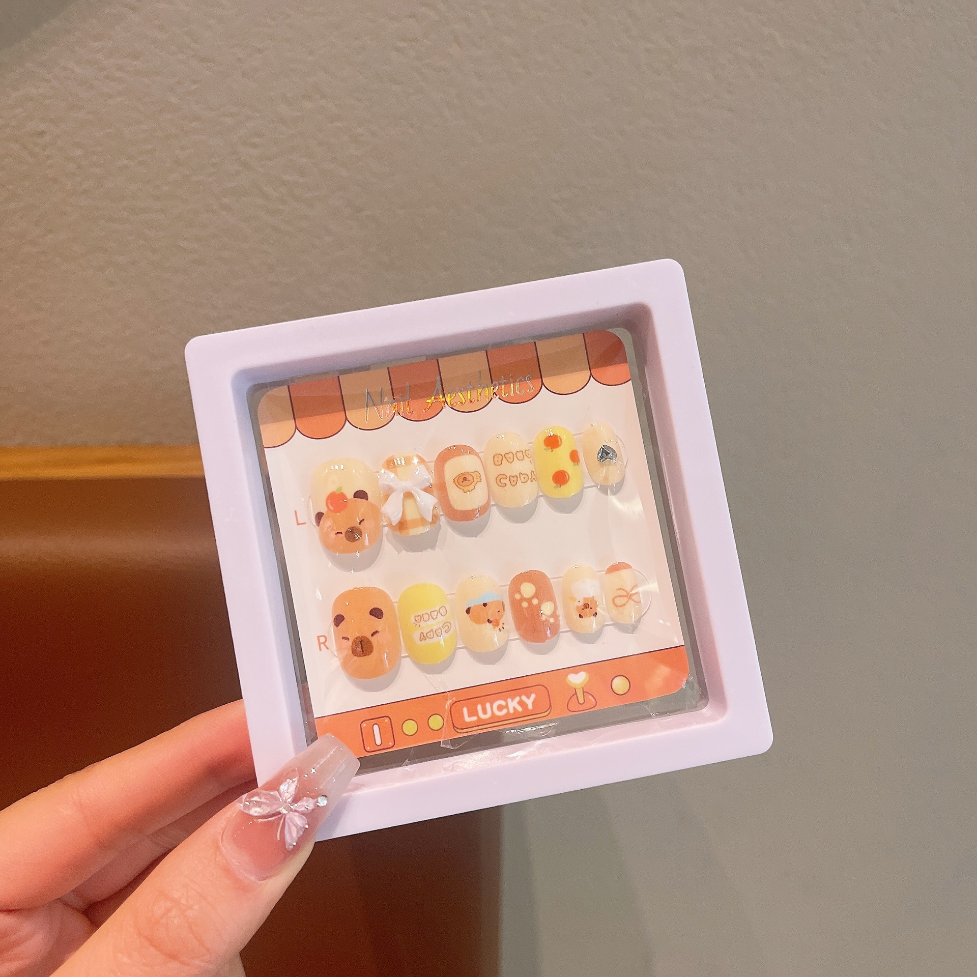 Niños Kulomi dibujos animados bebés usar uñas niñas lindas manicure parches de uñas impermeables para usar