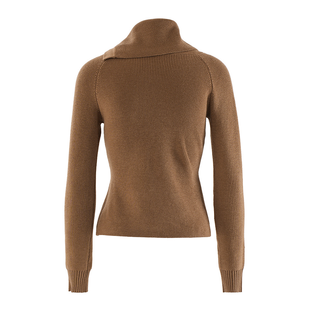 Women's Designer Knitted Sweater Slimming Pullover Knit Top_voghion.com