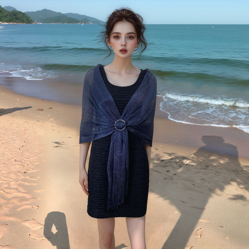 네이비 블루 리본 버클