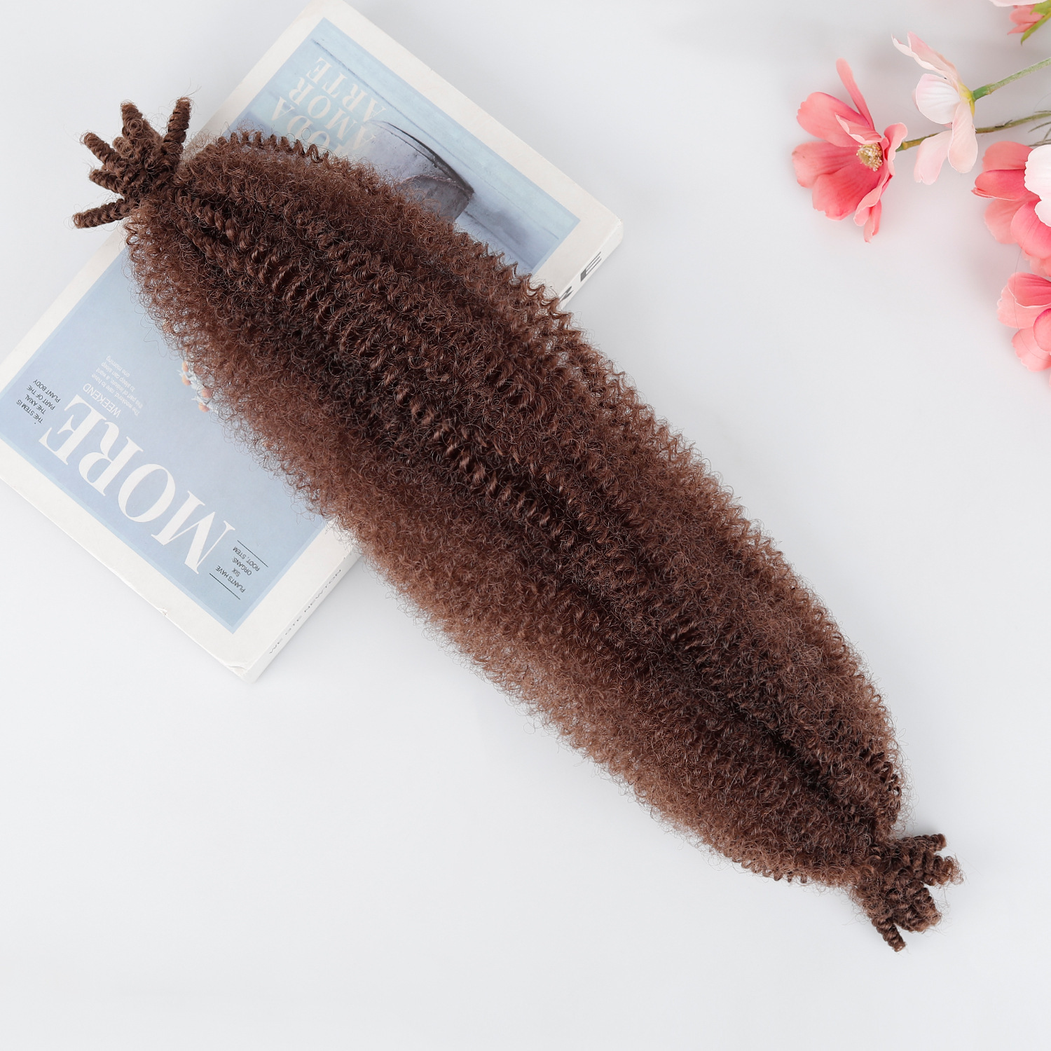 Extensiones de Cabello Rizado Afro Crochet de 24 Pulgadas Fibra Sintética de Alta Temperatura image 6