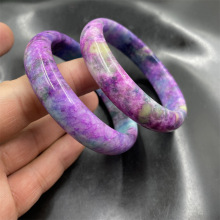 老玉匠  新款中号粉紫色桃花玉手镯 女款玉镯子 特价