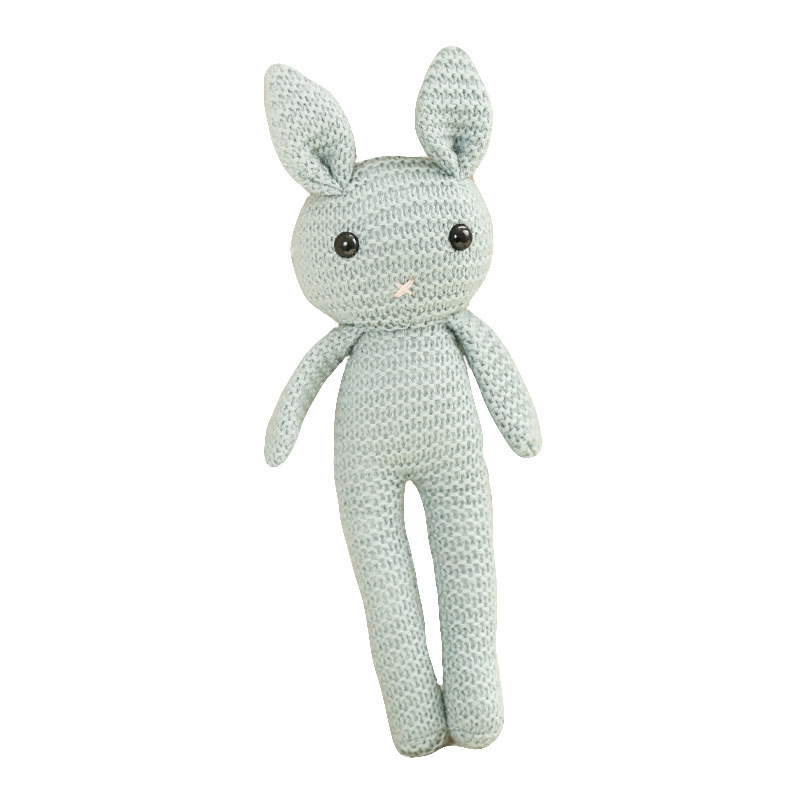 Bebé calmante crochet muñeca juguete de los niños de punto Regalo De vacaciones lindo conejo muñeca