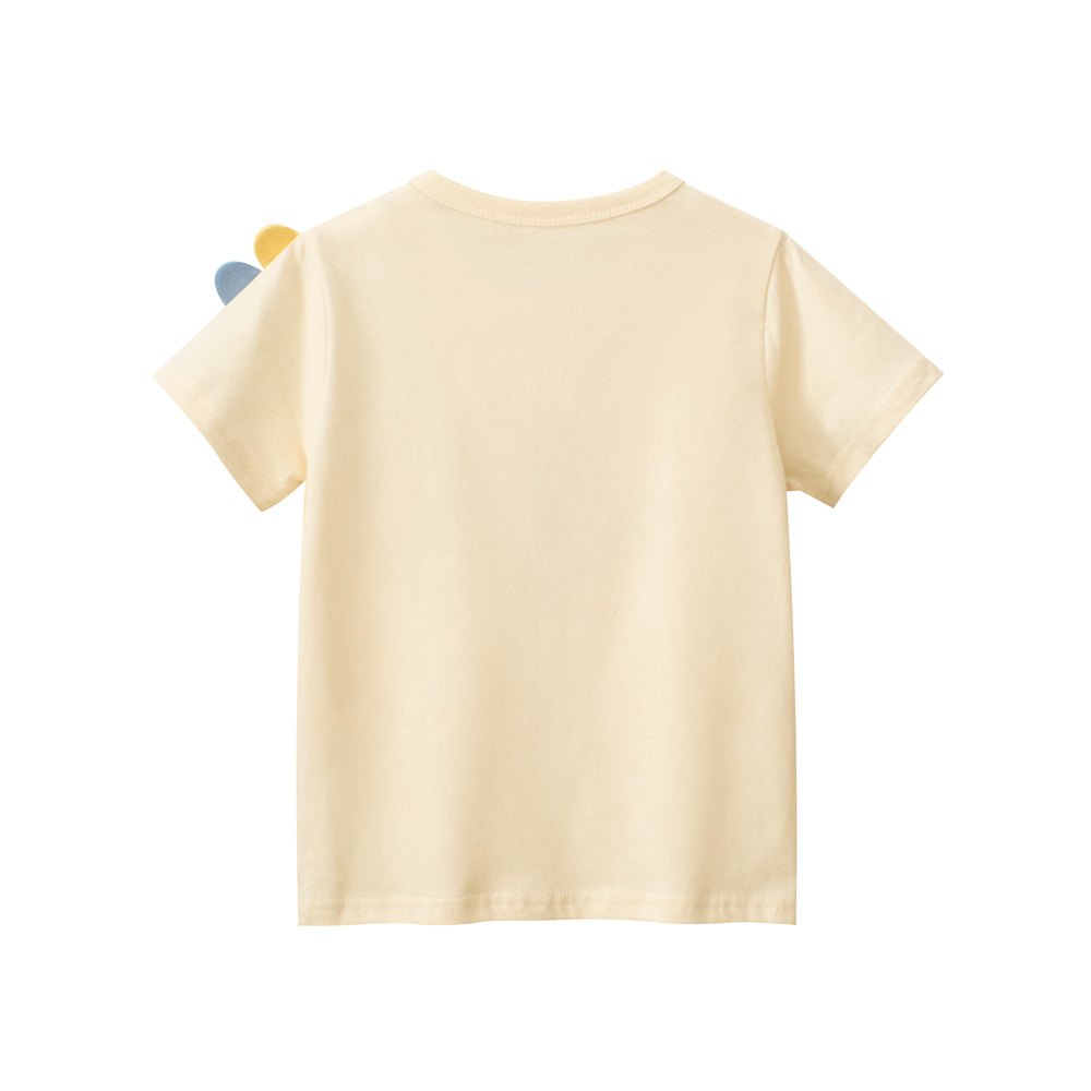 27kids ropa para niños coreanos verano nuevo estilo camiseta para niños tops para niños camiseta de manga corta con cuello redondo de dibujos animados para niños