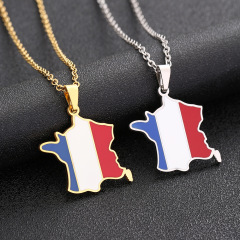 国境を越えた売れ筋フランスのステンレス鋼のネックレス男性と女性のためのチタン鋼オイルドロップペンダントエスニックスタイルのトレンドアクセサリー