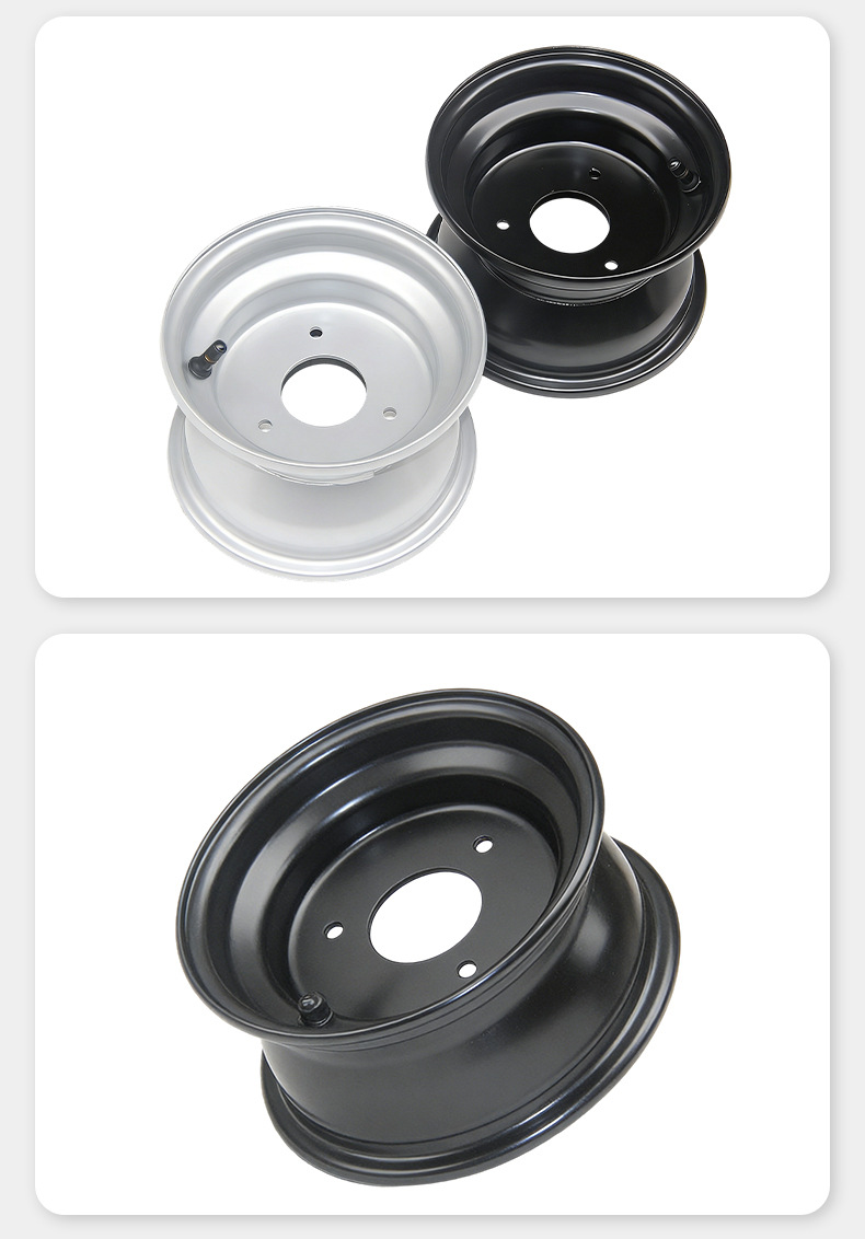 Atv Four-Wheel Beach Cart Go-Kart Accessories 16X 8-7inch Hub Three-Hole Wheel Steel Rim Iron Tire Rim