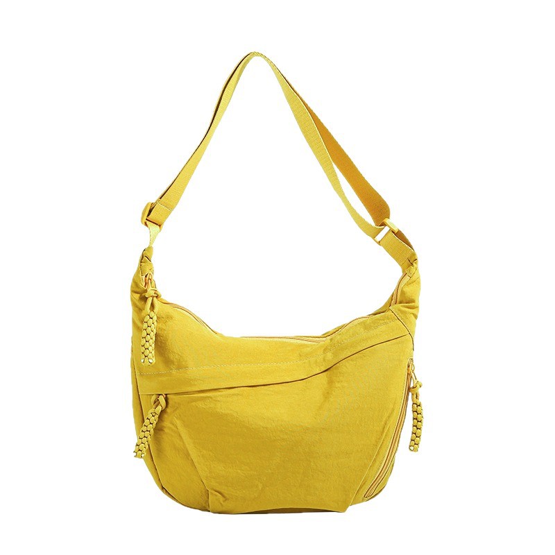 Fashionable Cloth Bag for Female Students, Nylon Crossbody Bag for Class, Large Capacity Shoulder Bag, Japanese Style Dumpling Bag for Outings