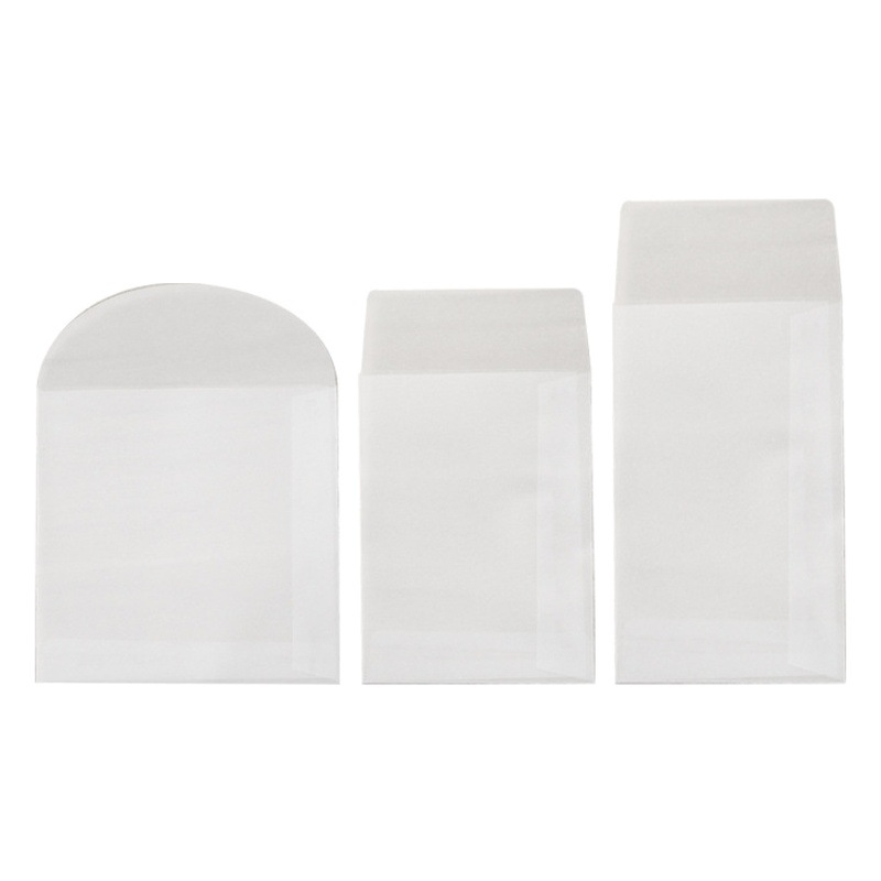 En stock al por mayor en blanco sin impresión bolsa de papel de mantequilla bolsa de papel de ácido sulfúrico bolsa de hebilla de repuesto bolsa de papel de aguja lente translúcido