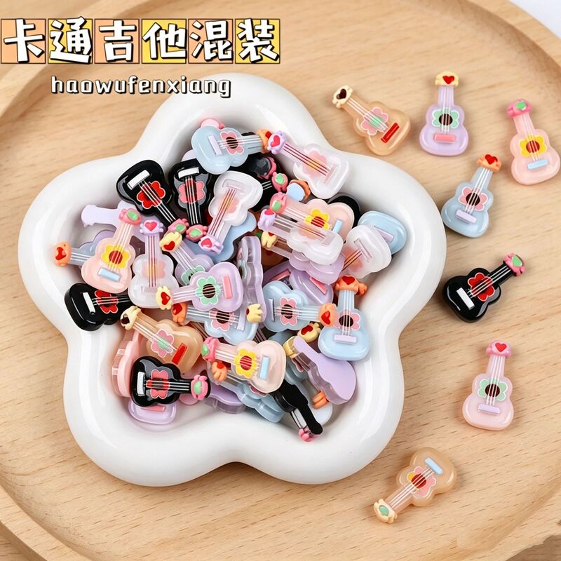 Cross-Border Simulation Cartoon Guitar DIY Resin Material Accessories Phone Case Keychain Mini Ornaments Miniature Food Toys Cross-Border Simulation Cartoon Guitar DIY Resin Material Accessories Phone Case Keychain Mini Ornaments Miniature Food Toys