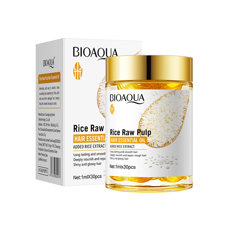 Inglés completo BIOAOUA pulpa de arroz suave reparación acondicionador de cabello aceite esencial acondicionador de cabello comercio exterior transfronterizo mayorista image 15
