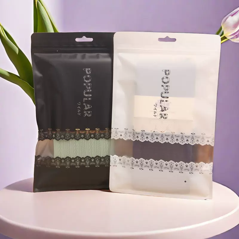 围巾衣服包装袋文胸连裤袜袜子自封袋磨砂服装蕾丝塑料袋批发