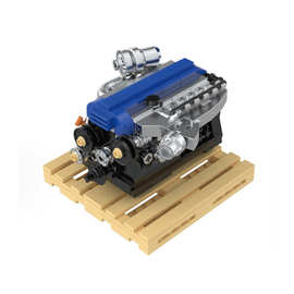 2JZ-GTE仿真发动机拼装积木248颗粒机械引擎拼装模型玩具仅供外销