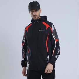 冲锋衣新款户外拉链防水防风秋冬款运动外套加绒加厚印字连帽款式