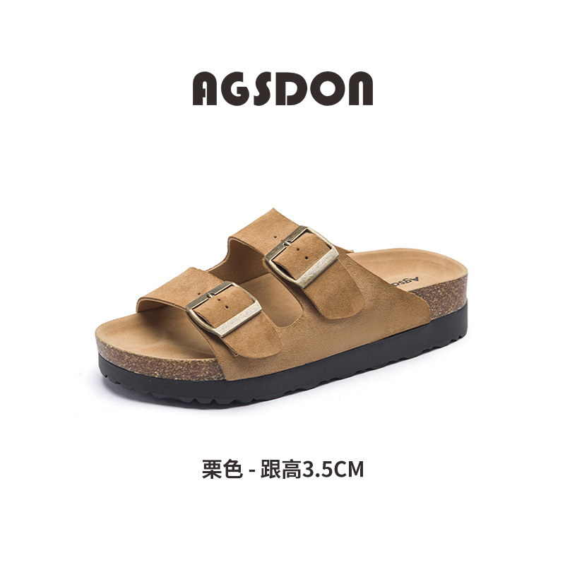 2025 nuevos zapatillas de verano de alta sensación de soleas gruesas Bocken zapatillas de ropa exterior casual