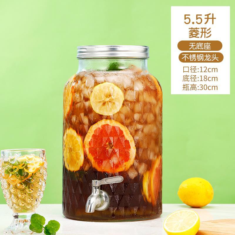 Cubo de cerveza de vidrio con grifo Cubo de bebida casera Cubo de té de frutas Cubo de cola contenedor Internet celebridad jugo puede botella de burbuja