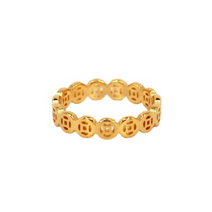 Golden ring, copper fashionable small bell, J3-313, Korean style, pink gold, for luck, South Korea 2
