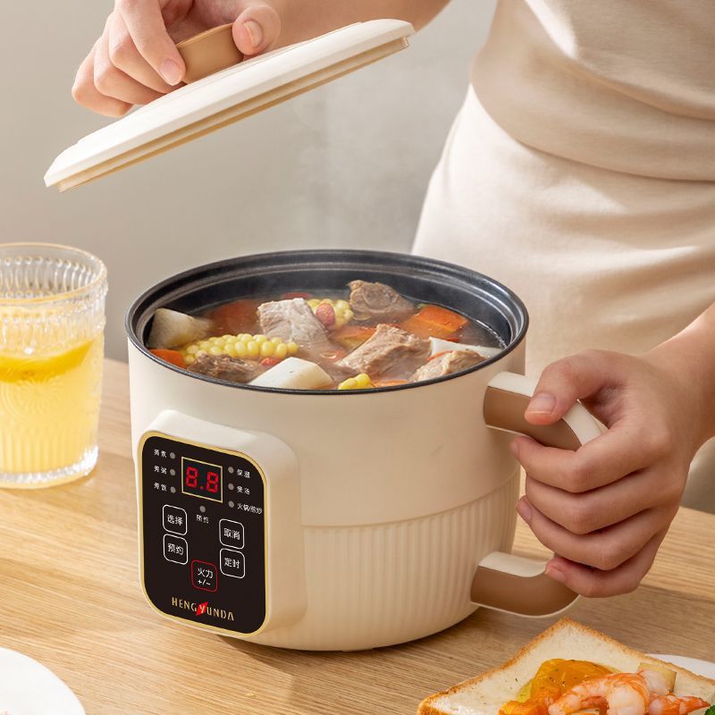多功能智能电煮锅蒸煮家用电火锅 锅宿舍小电饭锅智能电热锅批发