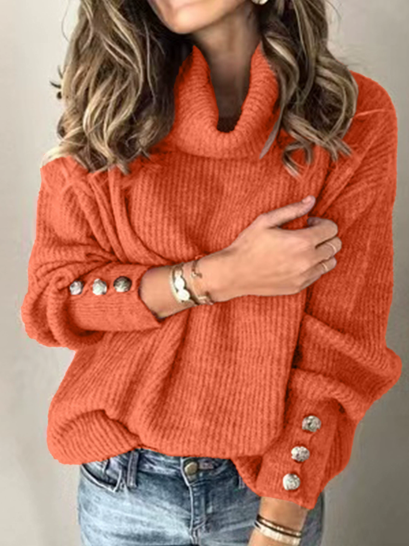 Demi-season Knitted Sweater (Chi Mengmeng) Women’s Long Sleeve, European Style, Colorful 2023