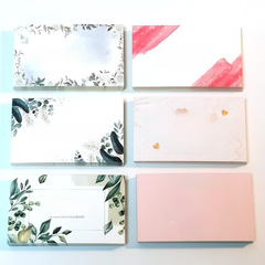 Amazon Cross-border Wholesale Green Leaf Thank You Greeting Card Copper Paper Card Thank You Gift Card Pink Packaging Card