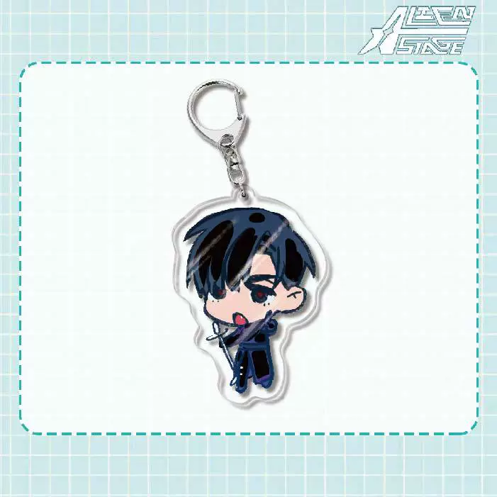 Acrylic keychain (Alien Stage) Mizi Sua, double‑sided 6 cm, metal ring & clasp