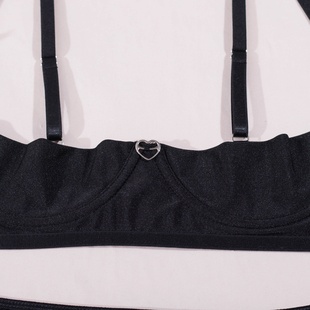 Black Lace Sheer Bodysuit Image 8