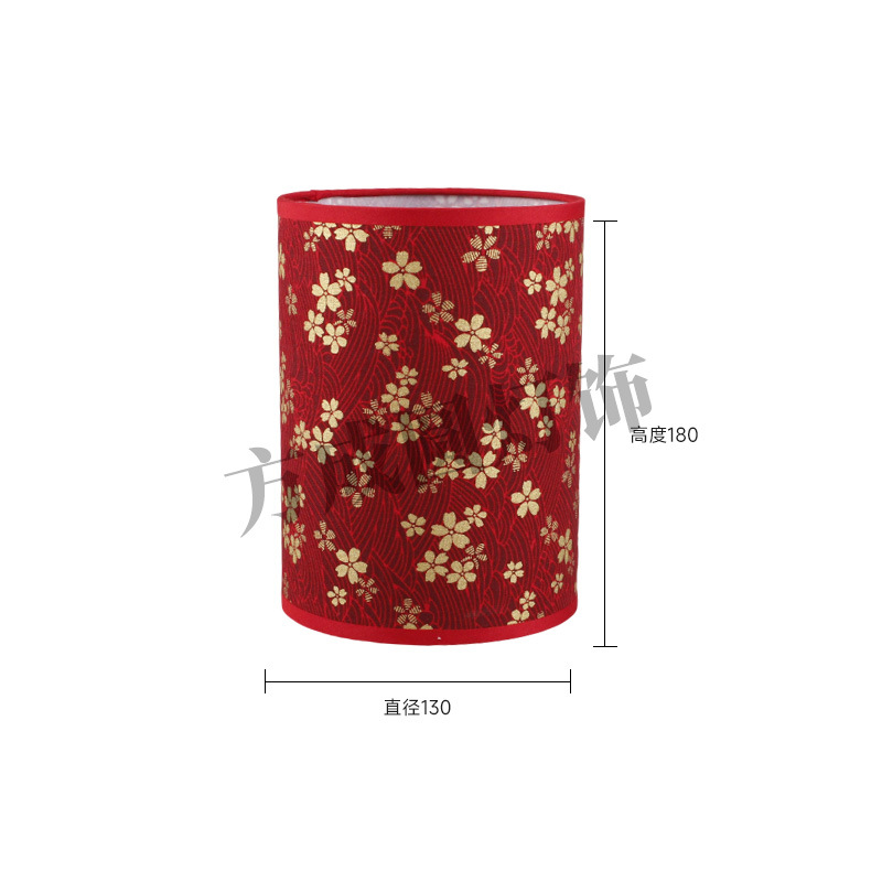 Nuevo producto Pantalla de lámpara de tela Patrón de impresión rojo chino Lámpara de escritorio de dormitorio Lámpara de pared Lámpara de pie Pantalla redonda