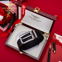 法萊阿瑪尼皮帶男真皮百搭褲腰帶純牛皮年輕人名牌男士腰帶休閒