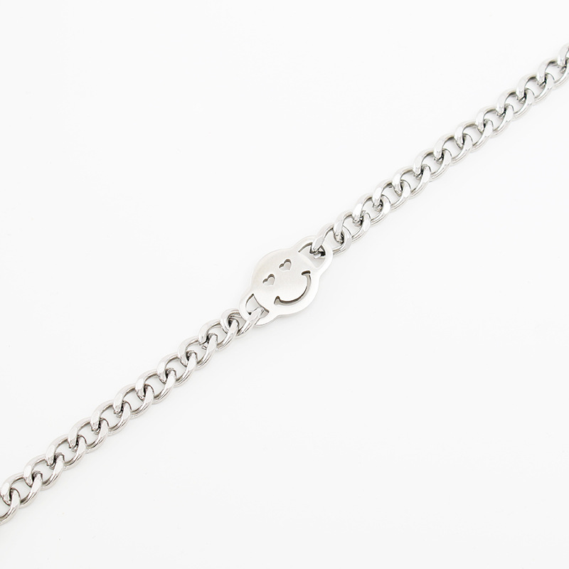 Smile Face Simple Style Titanium Steel No Inlaid Bracelets In Bulk display picture 4