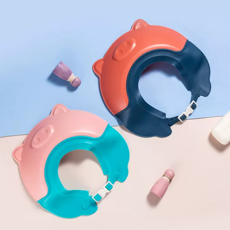 宝宝洗头帽防回流护耳硅胶洗头帽可调节婴幼儿洗头洗澡挡水帽