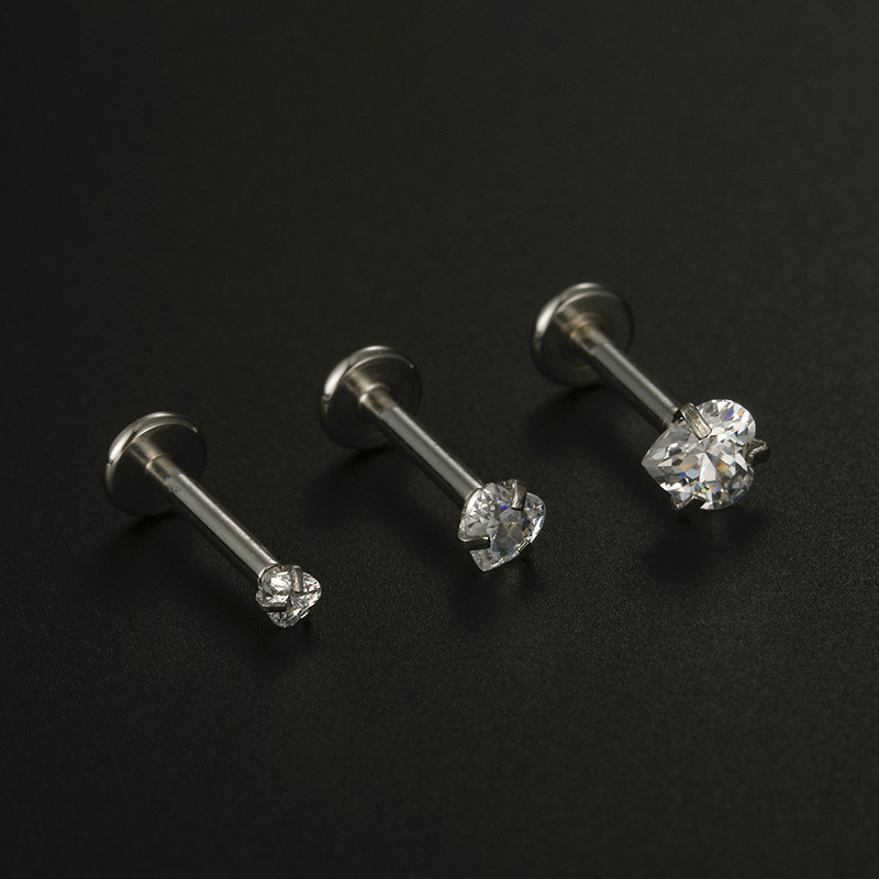 Fashion Heart Shape Stainless Steel Plating lip stud 1 Piece