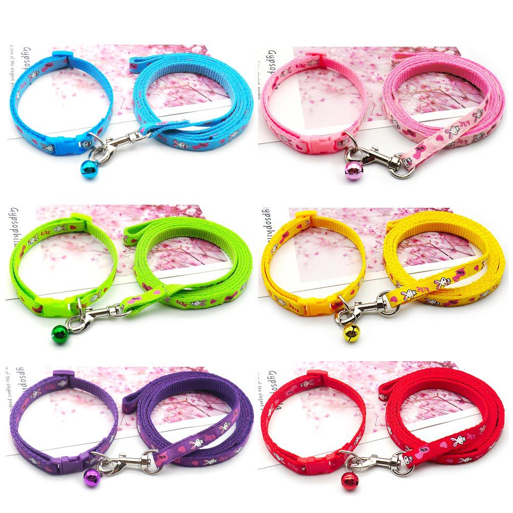 Rabbit Pattern Dog Leash Set Cat Collar Rabbit Pet Accessories Dog Leash Cat Lead Loss Prevention