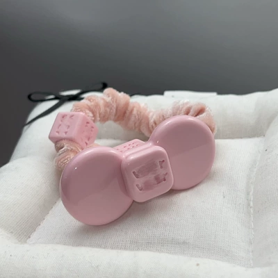 Saç üçün rezinlər Color Hair Tie New Acetate - medium-bow-barbie-pink