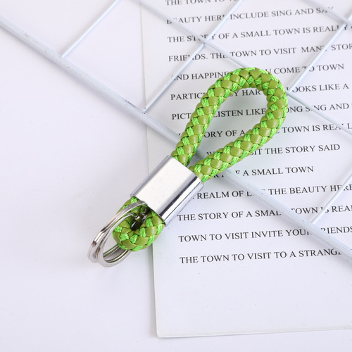 PU leather cord key chain, braided key accessories, metal key ring, car key pendant, doll bag pendant