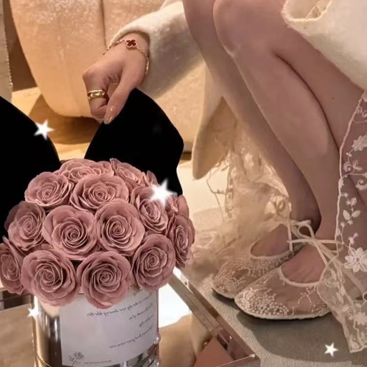 ¡Verición de Sheepskin! Zapatos de malla francesa para mujeres aumentando la altura interior de la cabeza cuadrada y lazo superficial con falda de hadas estilo Mary Jane