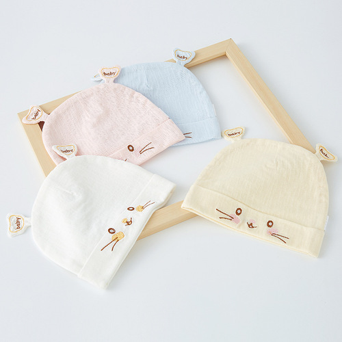 Newborn Baby Hat Spring and Autumn Pure Cotton Baby Unisex 0 Summer Thin Boneless Hat 3 Newborn Infant Halitosis Hat