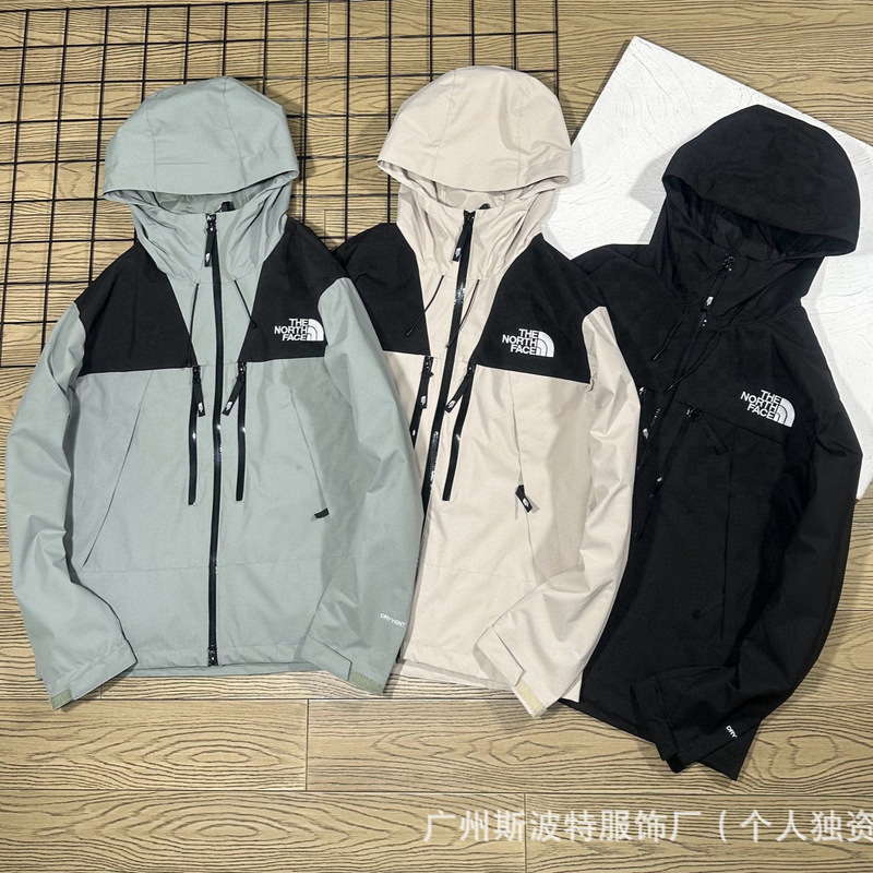 Cross-Border Wholesale Spring and Autumn Tnf Hooded Sports Jackets for Men and Women, North Face Windproof and Waterproof Embroidered Jackets
