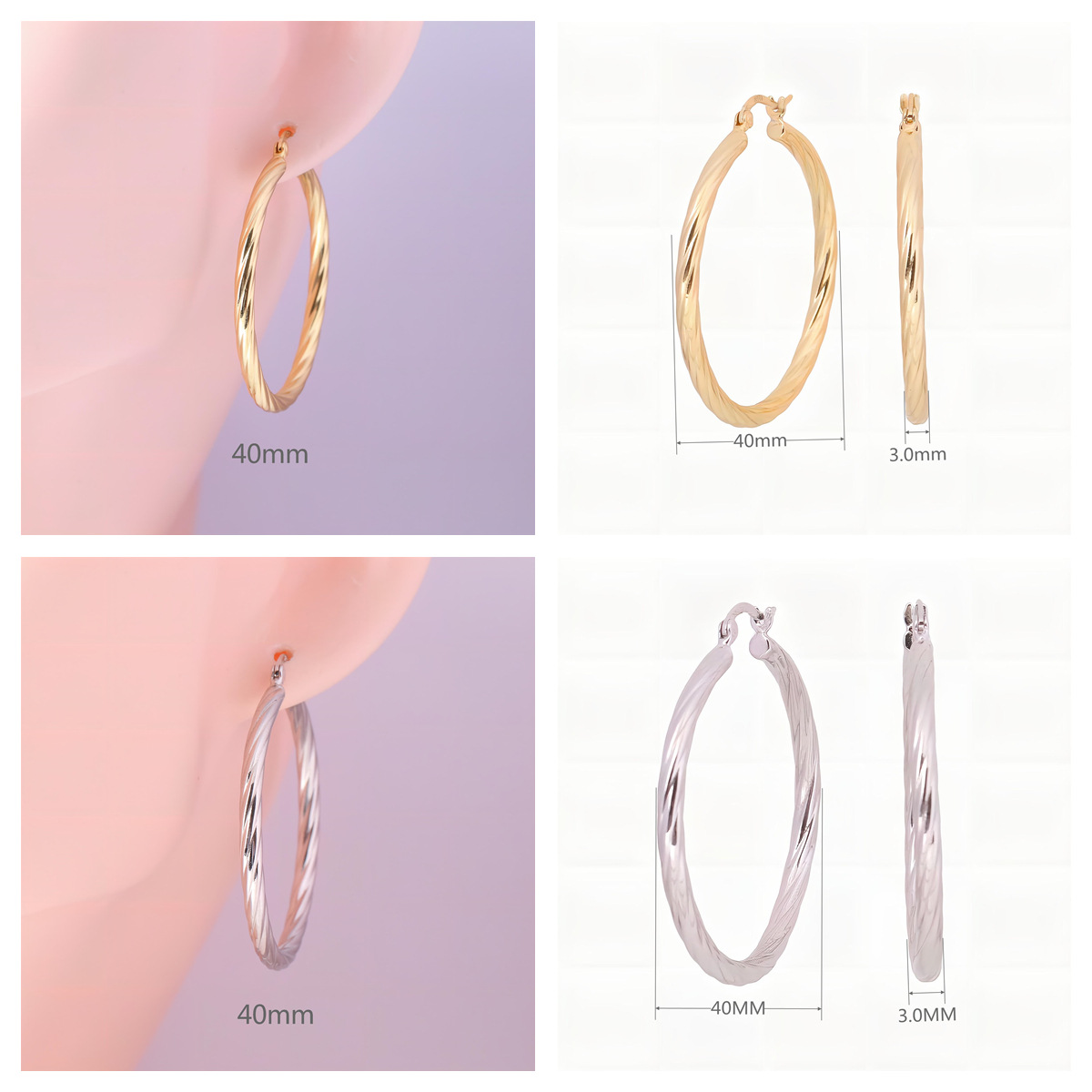 Earrings Classification 1 Pair Quantity Holiday, Street Occasion 1 Pair 925 Sterling Silver Waves Earrings