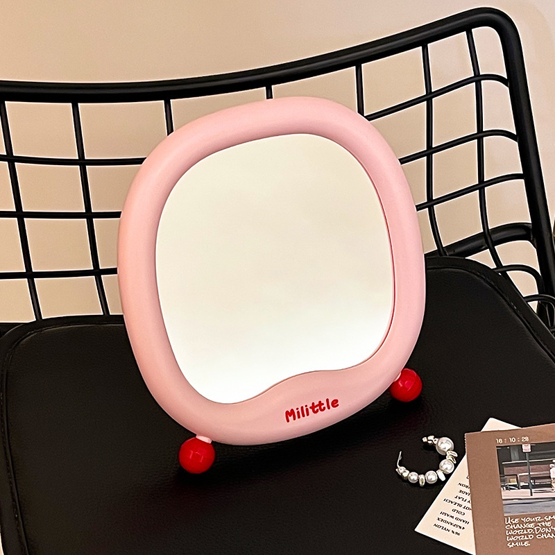 Ins Girl Heart HD Espejo de maquillaje de escritorio dibujos animados belleza princesa de maquillaje de dormitorio de estudiantes de escritorio puede soportar espejo de vestir