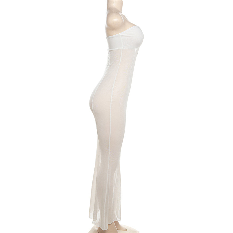 Women's Regular Dress Sexy Strapless Sleeveless Solid Color Maxi Long Dress Beach Street display picture 26