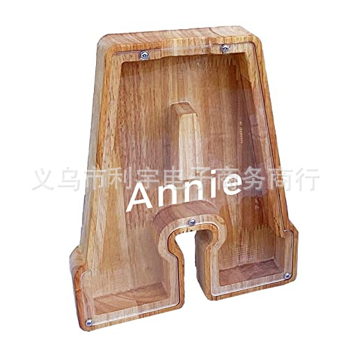 Los fabricantes suministran nuevas huchas de letras inglesas de madera grandes transfronterizas, huchas de vidrio transparente, logotipos imprimibles