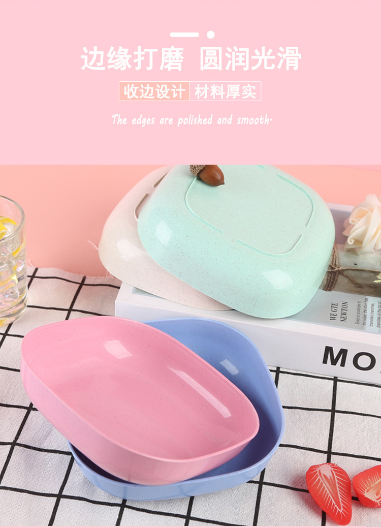 跨境日式小麦秸秆盘家用创意方形餐具甜品碟水果沙拉碗零食干果盘详情9