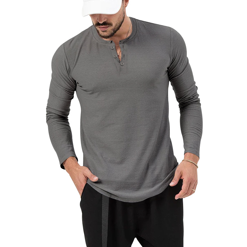 2024 European Men's Spring Autumn Round Neck Long Sleeved T-Shirt Loose Pullover Casual Men's T-Shirt Basic Tees Top_voghion.com