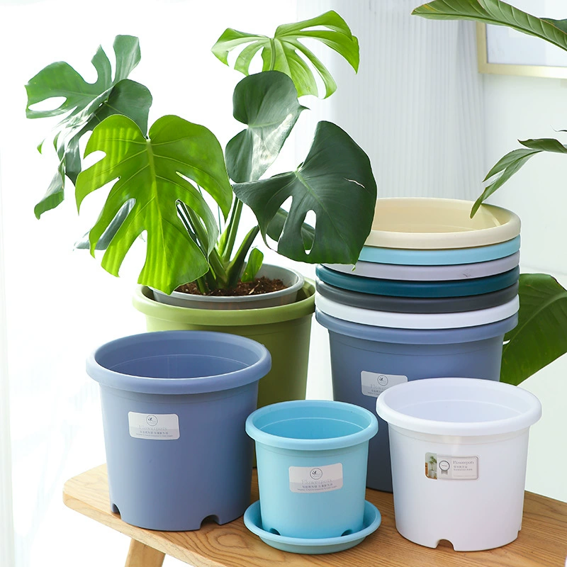 Очень большой цветочный горшок Four Seasons Новый скандинавский стиль простой галлон Deepot большой розово-зеленый цветочный горшок из пластиковой смолы с редиской