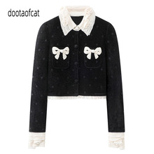 2025冬季新款女装甜美风时尚欧根纱拼接针织开衫上衣FF25D41ZM018