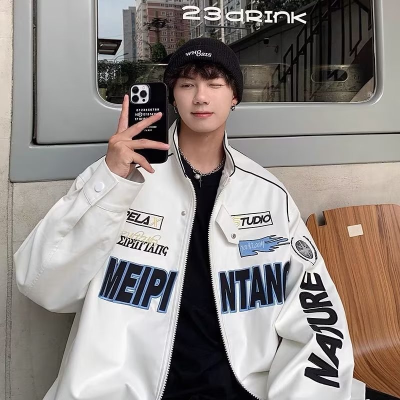 패션 브랜드 남성 자켓 비행가 오토바이 봄 가을 재킷 플러스 사이즈 미국 루즈 힙