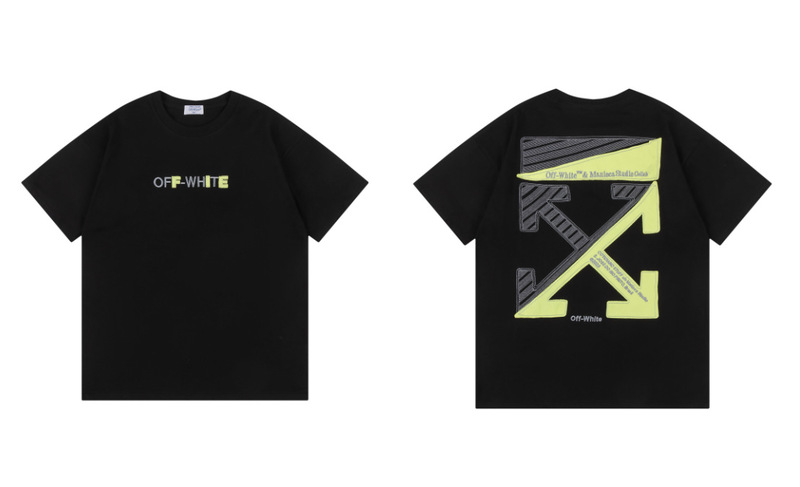 トレンディな漫画落書き油絵矢印半袖男性と女性ルーズカップル OFW 純綿半袖 Tシャツ夏 mk ゼブラ|undefined