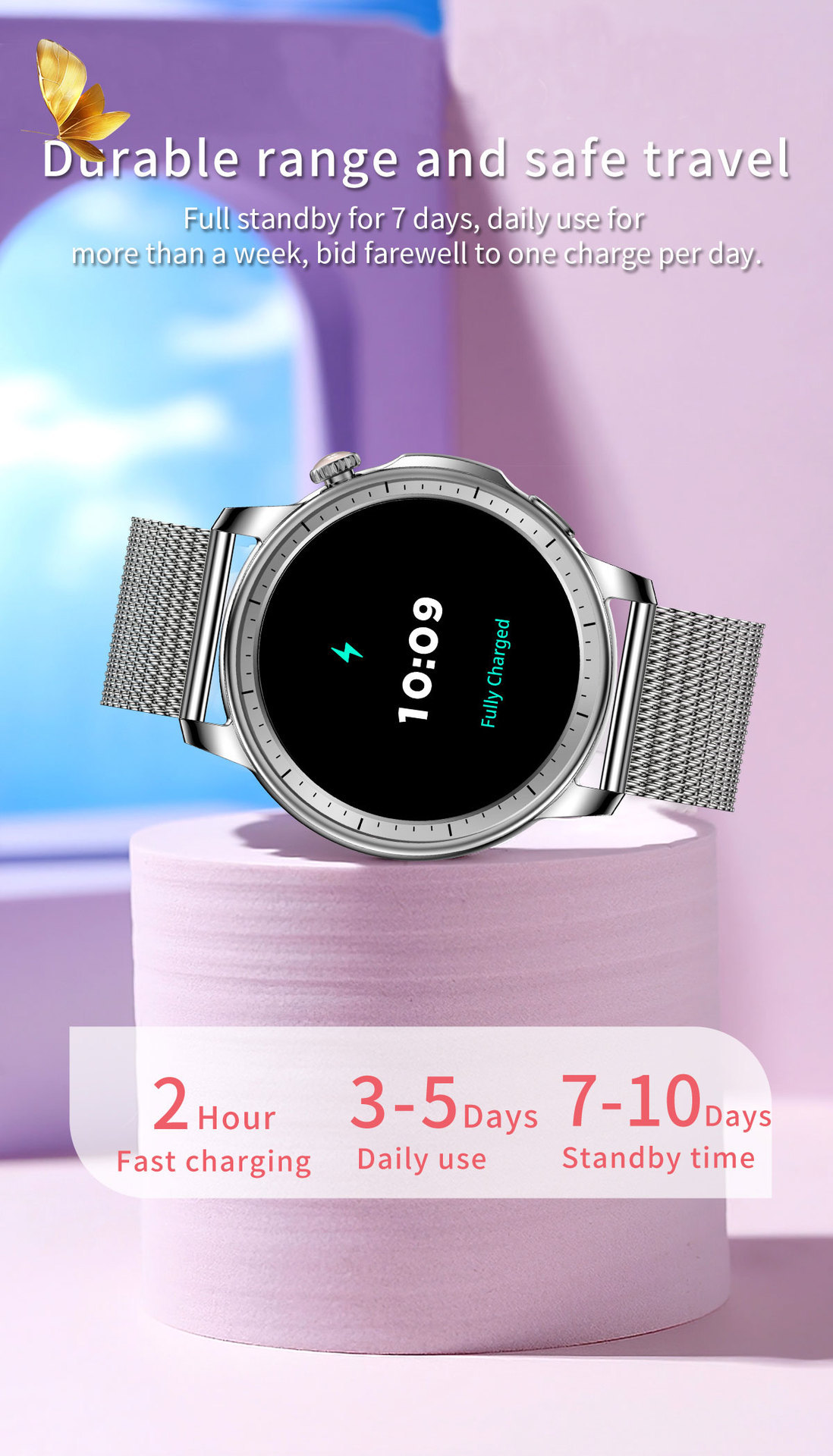 New V65 smartwatch, AMOLED screen, waterproof, smart reminder, Bluetooth, sports watch, ladies' bracelet undefined