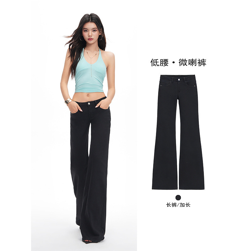 American-style spicy girl low-waist flared jeans for women, early autumn 2026 new design, stretchy slim-fit bell-bottom pants American-style spicy girl low-waist flared jeans for women, early autumn 2026 new design, stretchy slim-fit bell-bottom pants